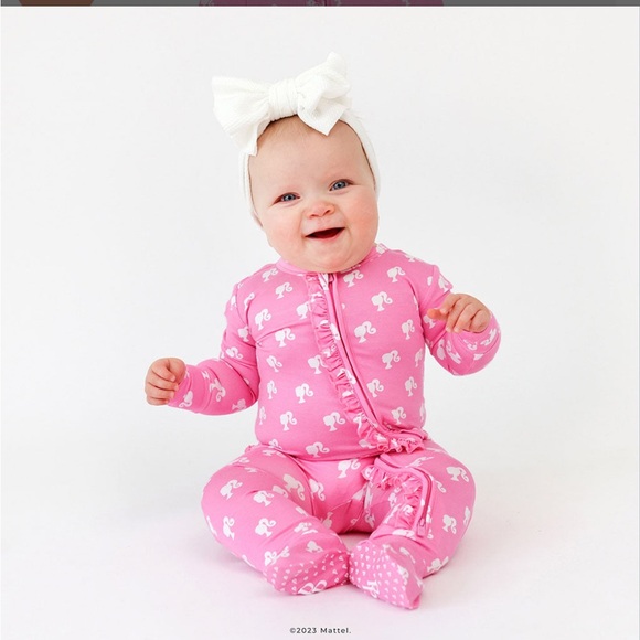 Posh Barbie Footie Ruffle Pink Kids One Piece - Picture 6 of 6